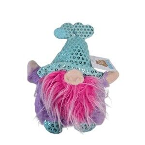 Goffa Purple Gnomelin Pink Beard Stuffed Animal Gnome Plush NWT